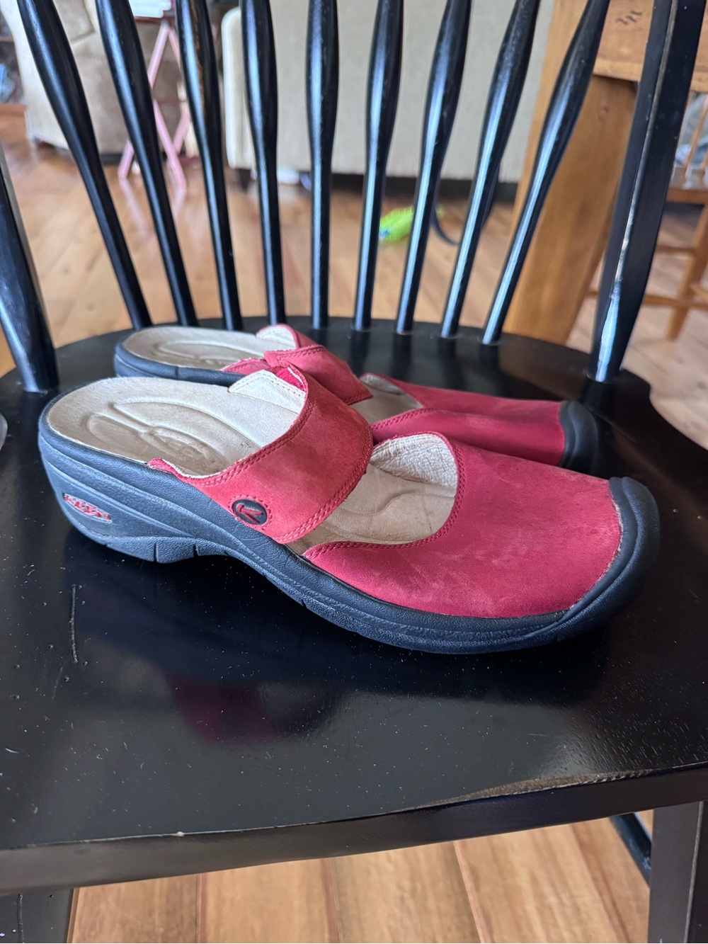 Keen Red Suede Slip-On Clogs
